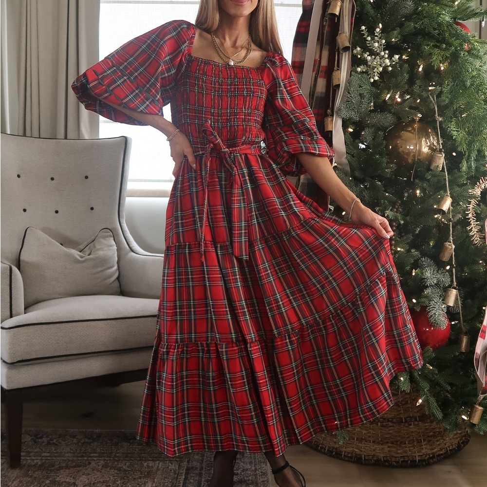 Mistletoe Plaid Dress - Picture 5 of 7